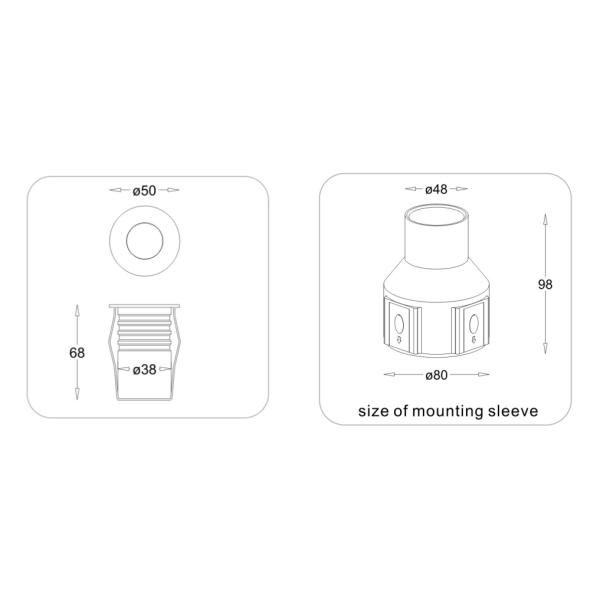 RGB LED Recessed Driveway Light Aluminum Underground LED Spotlight 3W Deck Lights