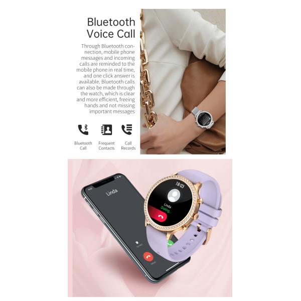 Montres intelligentes pour les femmes composer les appels, 1,32' 'Diamond Smartwatch Fitness Tracker