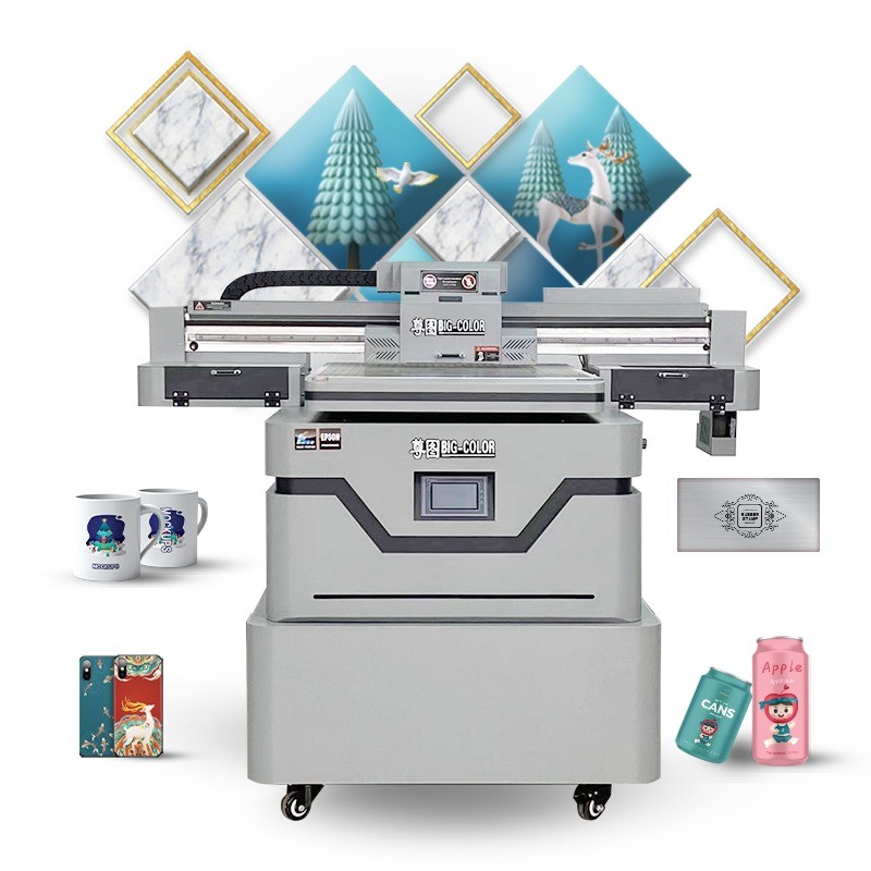 Multi Color UV Flatbed Printer with Print Dimension 60cm*90cmcm 24*41 and Heads