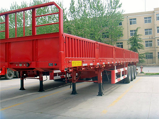 Three - Axle 40ft 30 Ton Cargo Semi Trailer Side Wall Mechanical Suspension