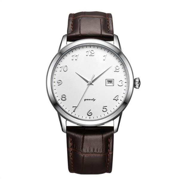 Leather Straps Chronograph Wrist Watch 42mm Dial 220mm Belt