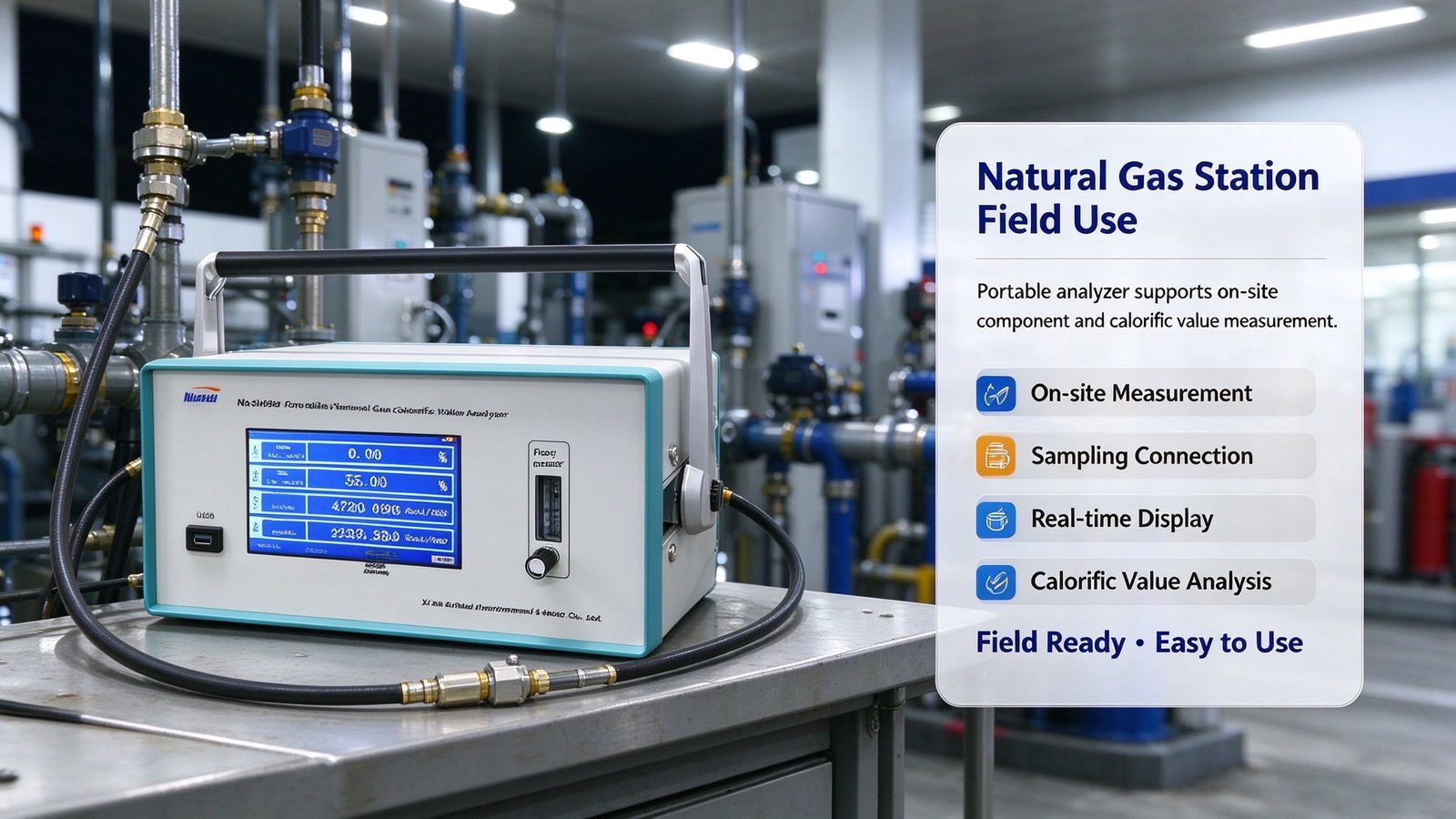 Portable Metal Calorific Value Multi Gas Analyzer CO2 CH4 DP CnHm Natural Gas Detector