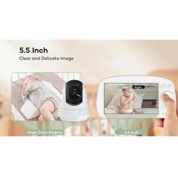5.5 Inch Full HD Baby Monitor with Night Vision and Two-Way Audio