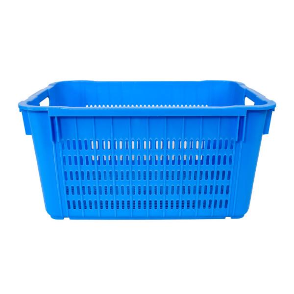 Convenient Handle Plastic Crate for Organizing and Transporting Food Grade Products