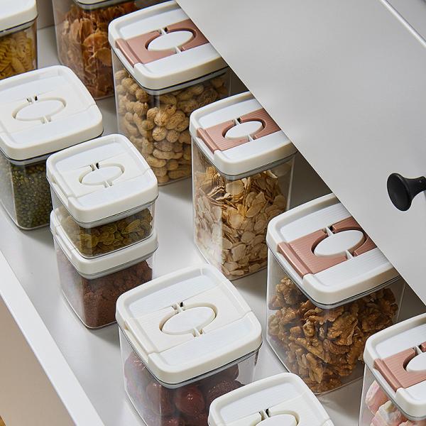 Clear BPA Free 6-Piece Set Air Tight Easy Open Lids Cereal Seal Pot Dry Food Storage Containers