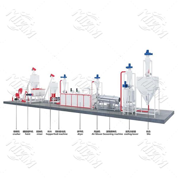 MIKIM 200-800kg/h Per Hours Production Line Extruder Machine Fish Feed Pellet Making Machines for Fish Food