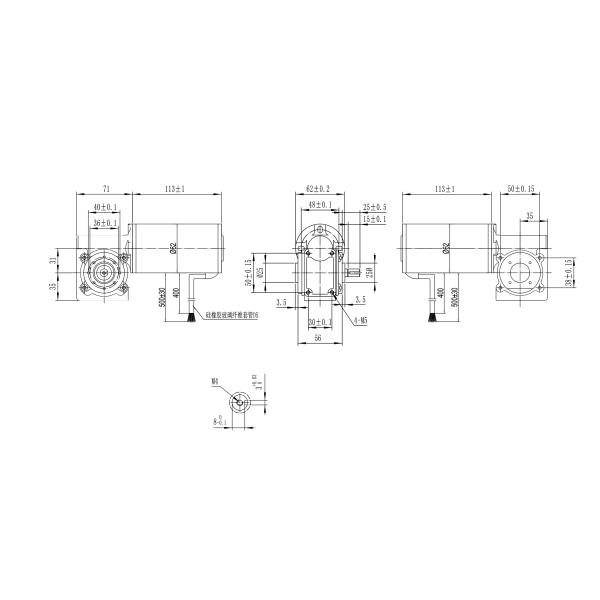 мотор коробки передач червя мотора 36V Bldc редуктора шестерни 62mm 2.44in 3.5NM 220RPM