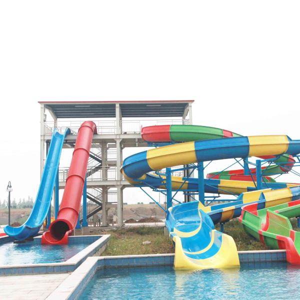 SGS Approval Huge Theme Park Adult Water Slides In Water Parks , Blue