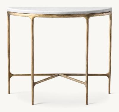Bedroom Modern Console Table With Stainless Steel And Sintered Stone / Wood Top