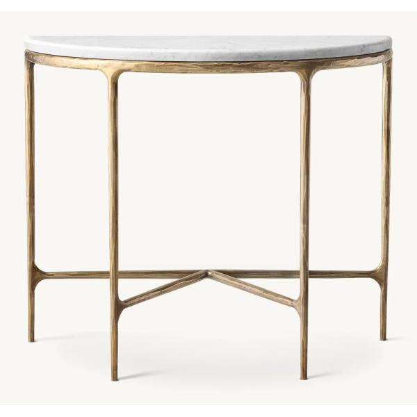 Bedroom Modern Console Table With Stainless Steel And Sintered Stone / Wood Top