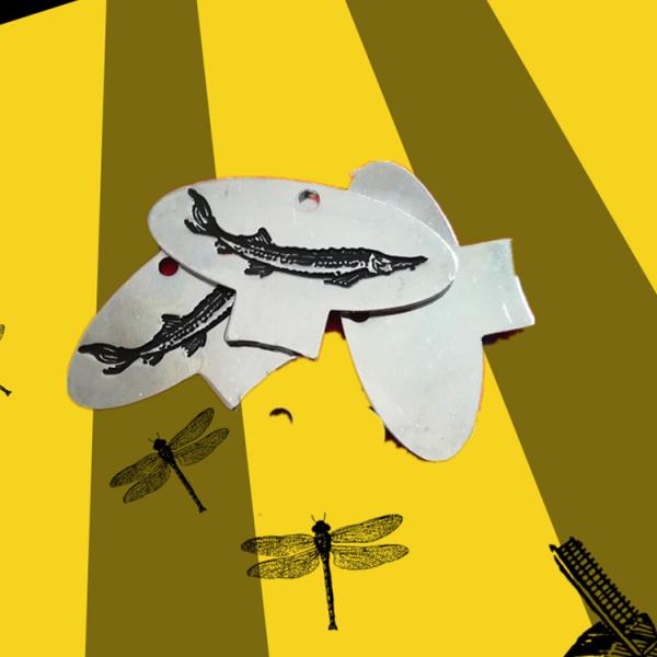 Золото-серебряный металлический открыватель для кавиара