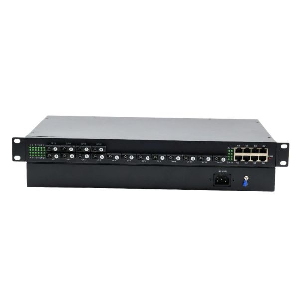 Rackmount Ethernet Gigabit Fiber Switch 16 Port SC Fiber 8 Port RJ45