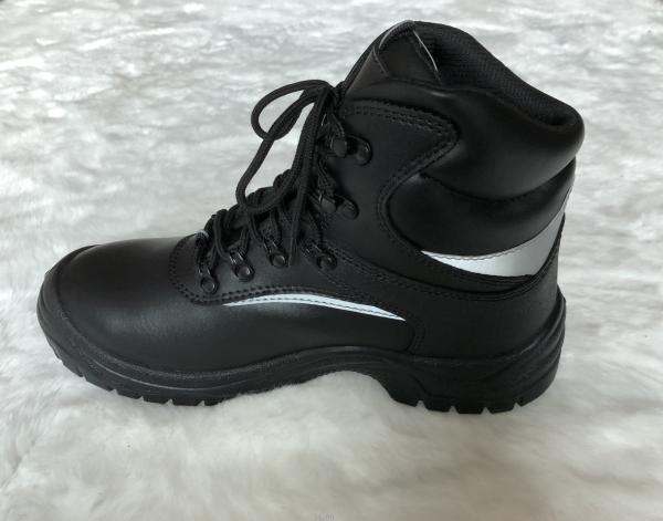 Middle Cut Injection Black Safety Shoes , Composite Fiber Toe Safety Shoes