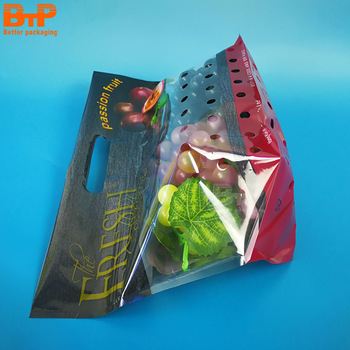 Promotion Custom Transparent OPP/CPP Cherry Tomato Grape Fruit Vegetable Plastic Packaging Bags with Zipper