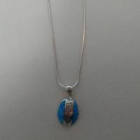 Diseño dominante Meandros Opal Pendant Necklace With 925 Sterling Silver