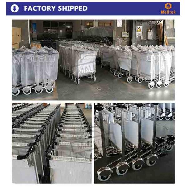 Stainless Steel Airport Luggage Trolley For Intermational Airport Using With Double Layer
