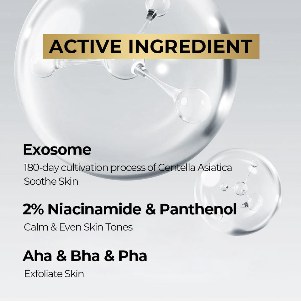 OEM ODM Brand ExosomeFacial Serum essence Nicotinamide Anti aging Acne Control Centella B5 AHA+BHA+PHA Pore Shrinkage Oil Skin Care Serum