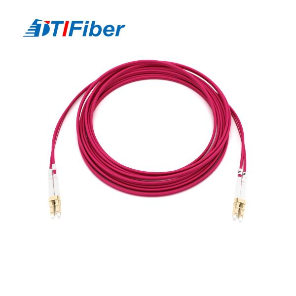 Duplex OM4 Erica Violet Color Jacket Fiber Optic Patch Cord Multimode