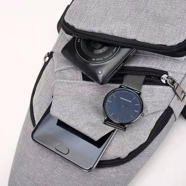 Zipper Closure Canvas USB Charging Anti-Theft Chest Bag for Men on Short Trips