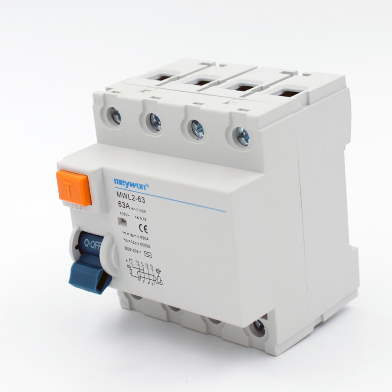 4 Pole Electromagnetic Type RCCB Residual Current Circuit Breaker AC 25a 40a 63a RCD Copper 4 Pole RCCB