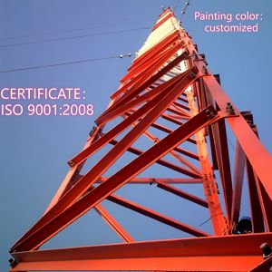 Tour en acier angulaire à 3 pieds, tour de communication en acier Q235, 25m, réseau LTE, résistant aux intempéries, zones rurales