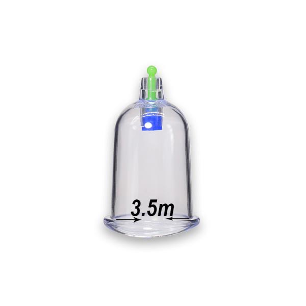 Body Healthcare 3.5cm Chinese Traditional Curve Vaccum Suction Cupping with Pumping Gun