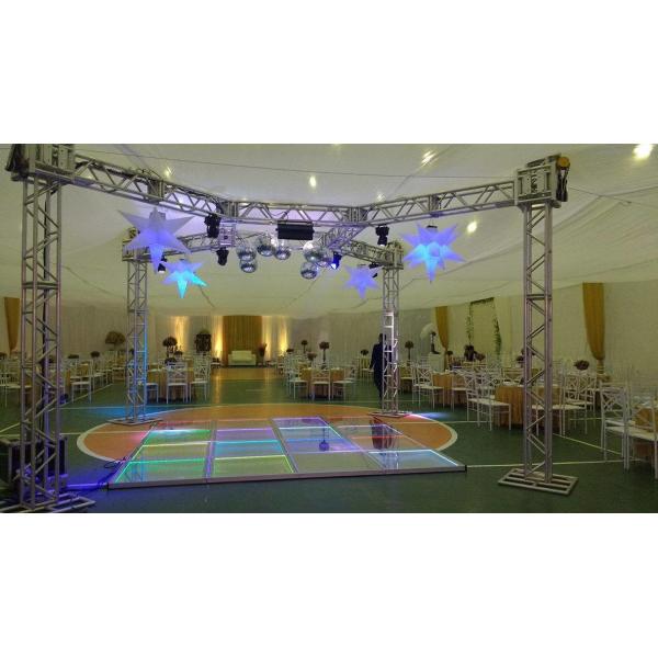 3 Level Adjustable Height Arclic Glass Portable Movable Stage Platform 400KG Loading Capacity 4 X 4ft