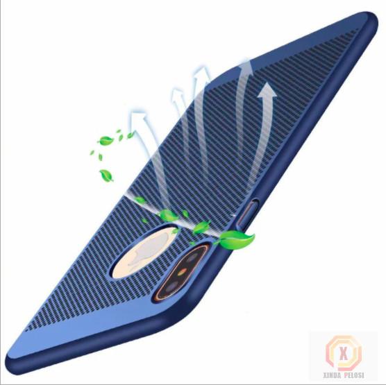 Heat dissipation Mesh Rubberized Hard PC phone back cover for iphone X case