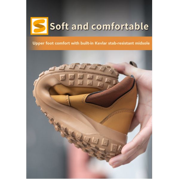 Suede Leather Chelsea Safety Shoes Steel Toe Safety Boots Kevlar Work Shoes Slip-Resistant Rubber Work Boots For Industrial Work