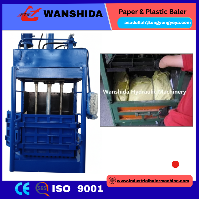 100kn вертикальный Baler машины 7.5kW Baler вертикальный бумажный для пластиковых бутылок