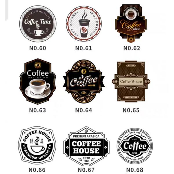 Die Cut Food Packaging Sticker for Coffee Paper Cup Logo Custom 60ml 80ml