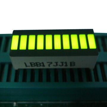 Yellow 10 LED Light Bar with 10 Segment LED Display in Compact 25.4 x 10.1 x 7.9mm Size