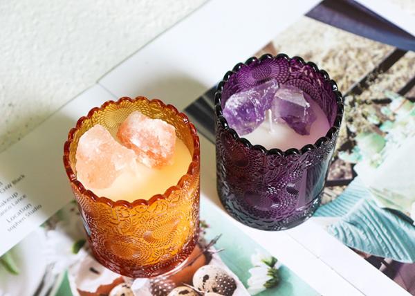 Luxury Aromatherapy Smokeless Soy Wax Candles Organic Scented Healing Crystal