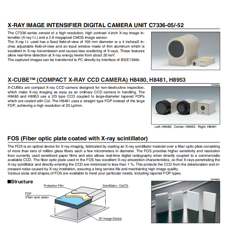 Hamamatsu 130KV Microfocus X-ray Tubes with 5 um Focal Spot Size