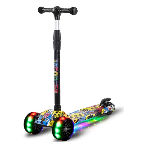 Plastic Foldable Children's Pedal Scooter 3 Wheel Scooter for 2-5 Years