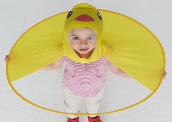 Outdoor Childrens Waterproof Raincoats Poncho Little Yellow Duck UFO Style