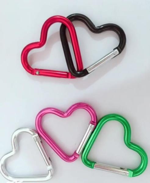 Heart Shaped Assorted Color Aluminum Carabiner Aluminum Snap Hook