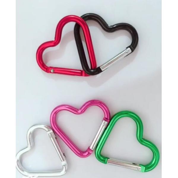 Heart Shaped Assorted Color Aluminum Carabiner Aluminum Snap Hook
