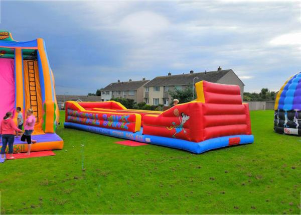 Inflatable Two Persons Bungee Run With Baketball Hoop For Inflatable Sports Games