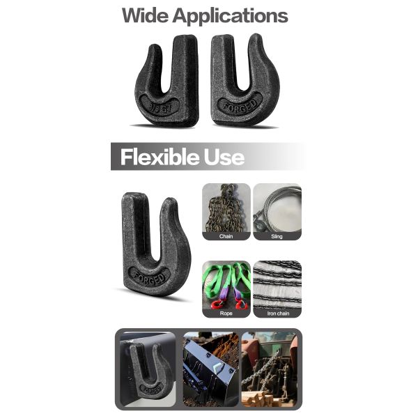 Forged Steel Weld Hooks Heavy Duty Grab Hook Weldable for Chain Pulling and Lifting