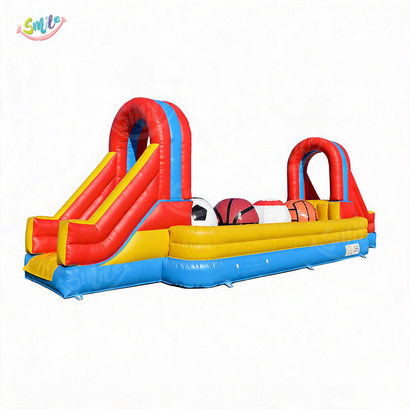 Commercial Grade Inflatable Jumping Ball Game Big Baller Obstacle Course Leap of Faith Interactive Game for Parties