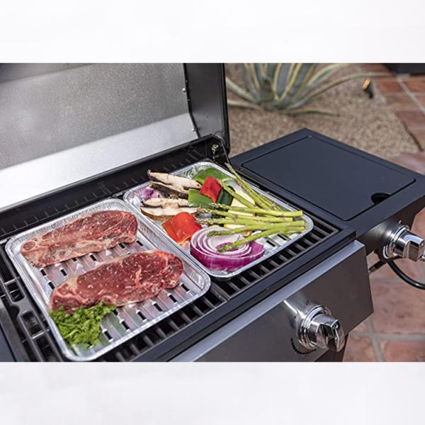 FDA Rectangular Foil Trays Aluminum Foil Bbq Pans With Hole