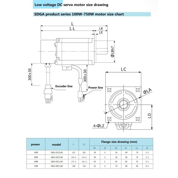 3000rpm Servo Motor 100w Low Voltage Stepping Micro Motor IP65