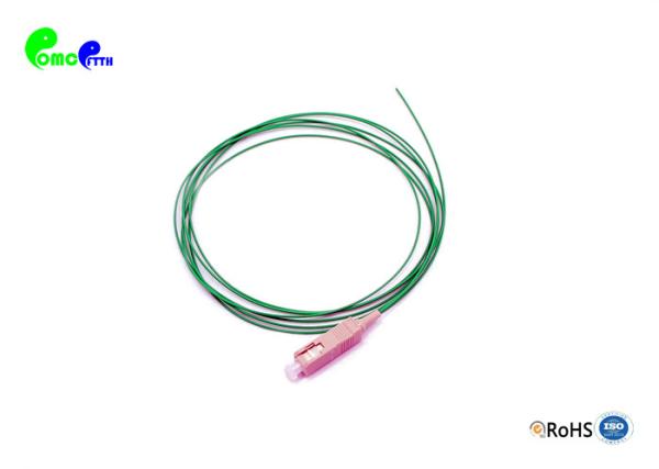 Green Fiber Optic Pigtail OM2 SC PC 50 / 125μm Simplex Tight buffer 900um Cable LSZH