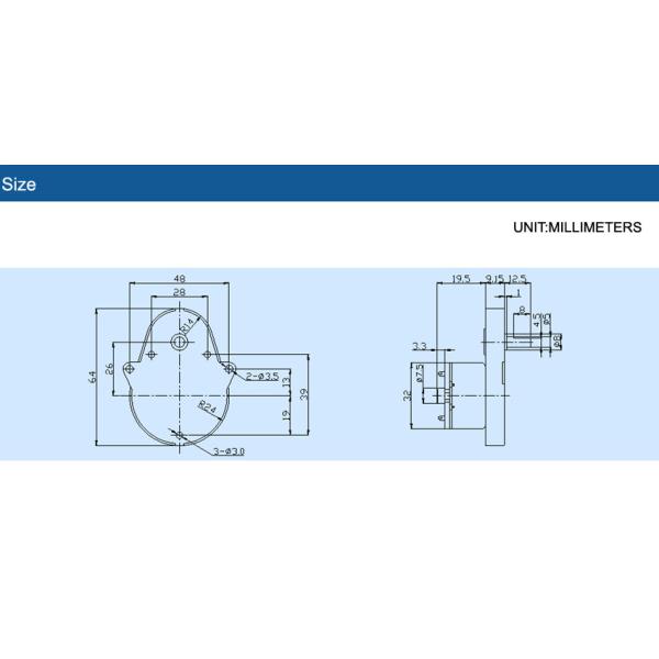 Hofon Motor 48mm GM48-500CA DC micro brushed gear motor large torque for intelligent closestool 3V 5V 12V 24V