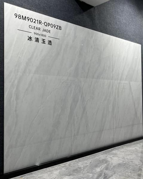 900x1800mm Grey Polished Glazed Porcelain Tile 0.5% W.A