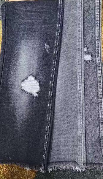 Black  Cotton Polyester Viscose Denim Fabric 10x7 JSD3022B