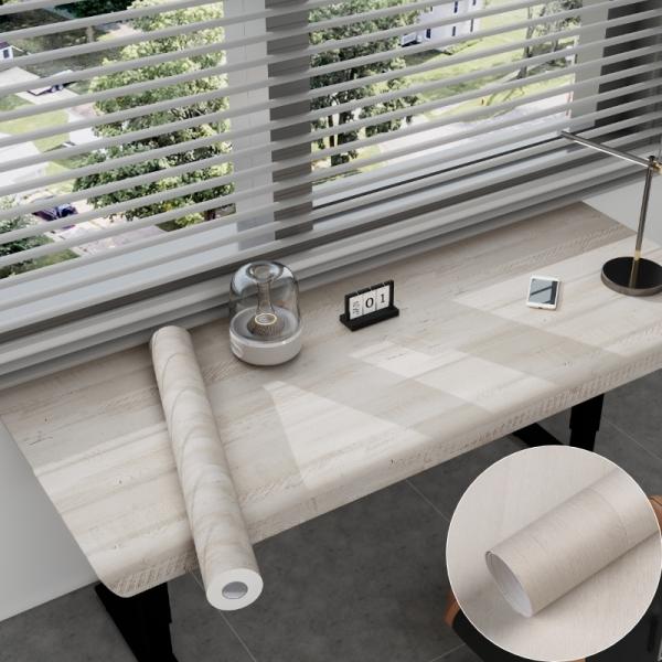 Modern Brown PVC Wood Grain Wallpaper Self-Adhesive Waterproof