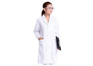 Comfortable White Medical Lab Coats Anti - Pilling Print Or Embroidery Logo For Doctors