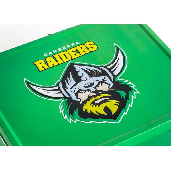 Ostenta o OEM retangular gravado 3D da dobradiça do fio de metal da caixa da lata do almoço aceitado